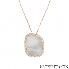 Roberto Coin Diamond & Mother of Pearl Pendant 8881934AX31M Roberto Coin Diamond & Mother of Pearl Pendant 8881934AX31M